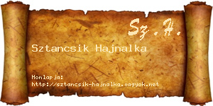 Sztancsik Hajnalka névjegykártya
